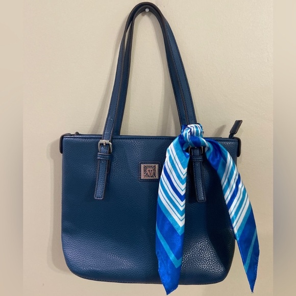 Anne Klein Blue Tote Shoulder Bag - Picture 1 of 6